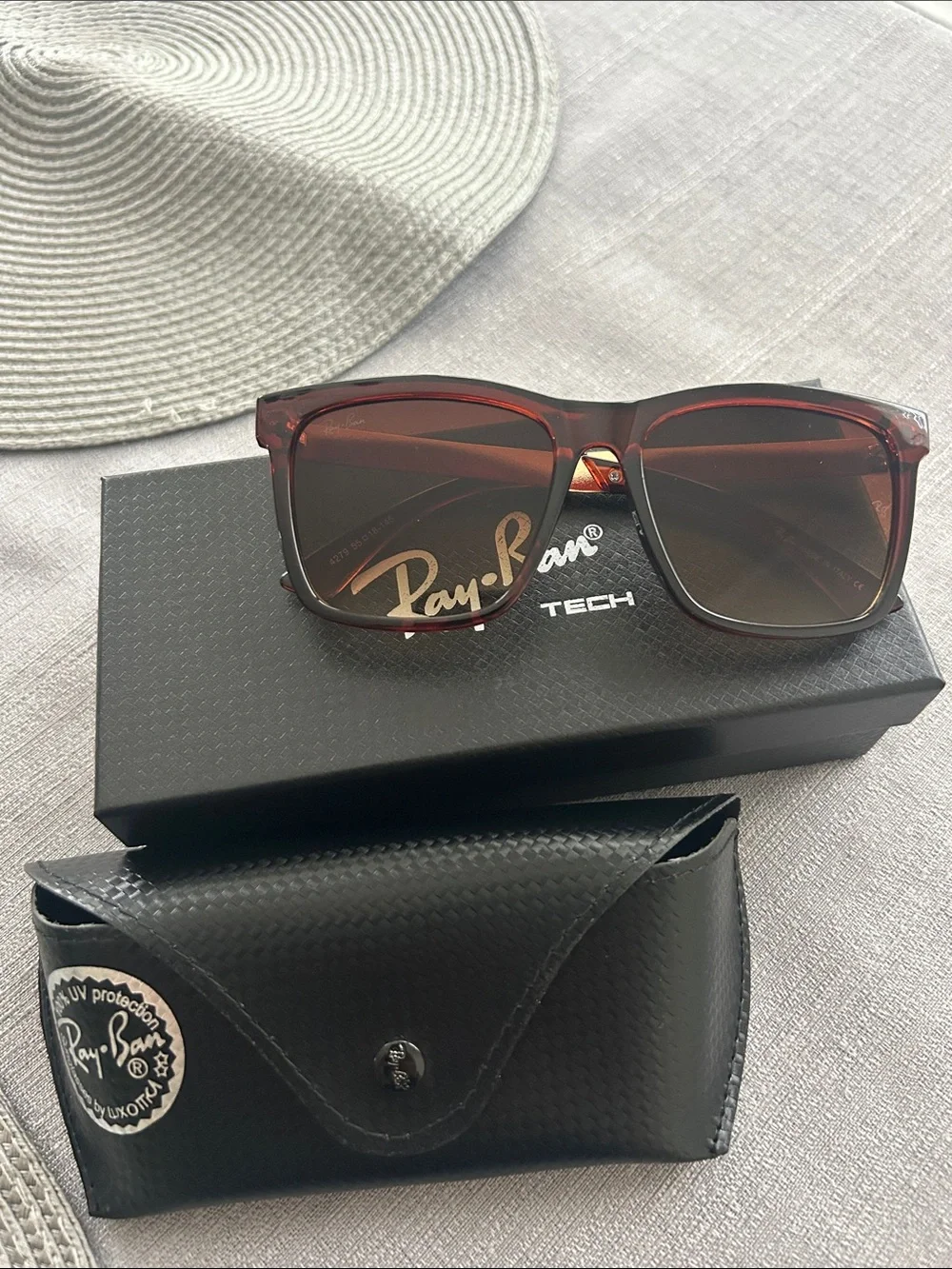 Ray-Ban Men’s Translucent Brown Square Sunglasses